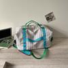 Large Capacity Striped Travel Duffle Bag Sports Gym Weekender