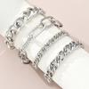 4pcs Set Punk Thick Cuban Link Bracelets Simple Chunky Exaggerated Stacked Chain Bracelet For Women Fashion Daily Wear Jewelry