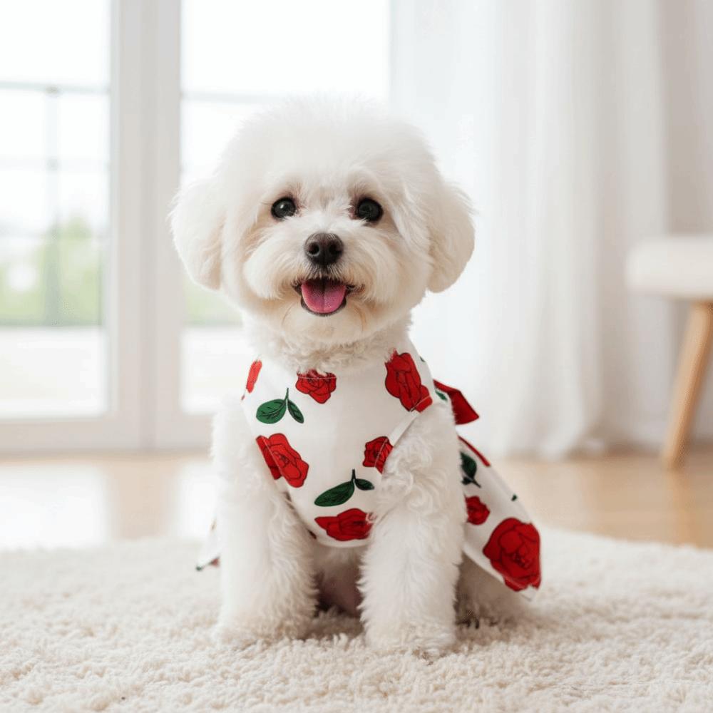 Pretty Summer Dog Clothes Breathable Dog Sleeveless Dress Puppy Princess Skirt Valentine‘s Day