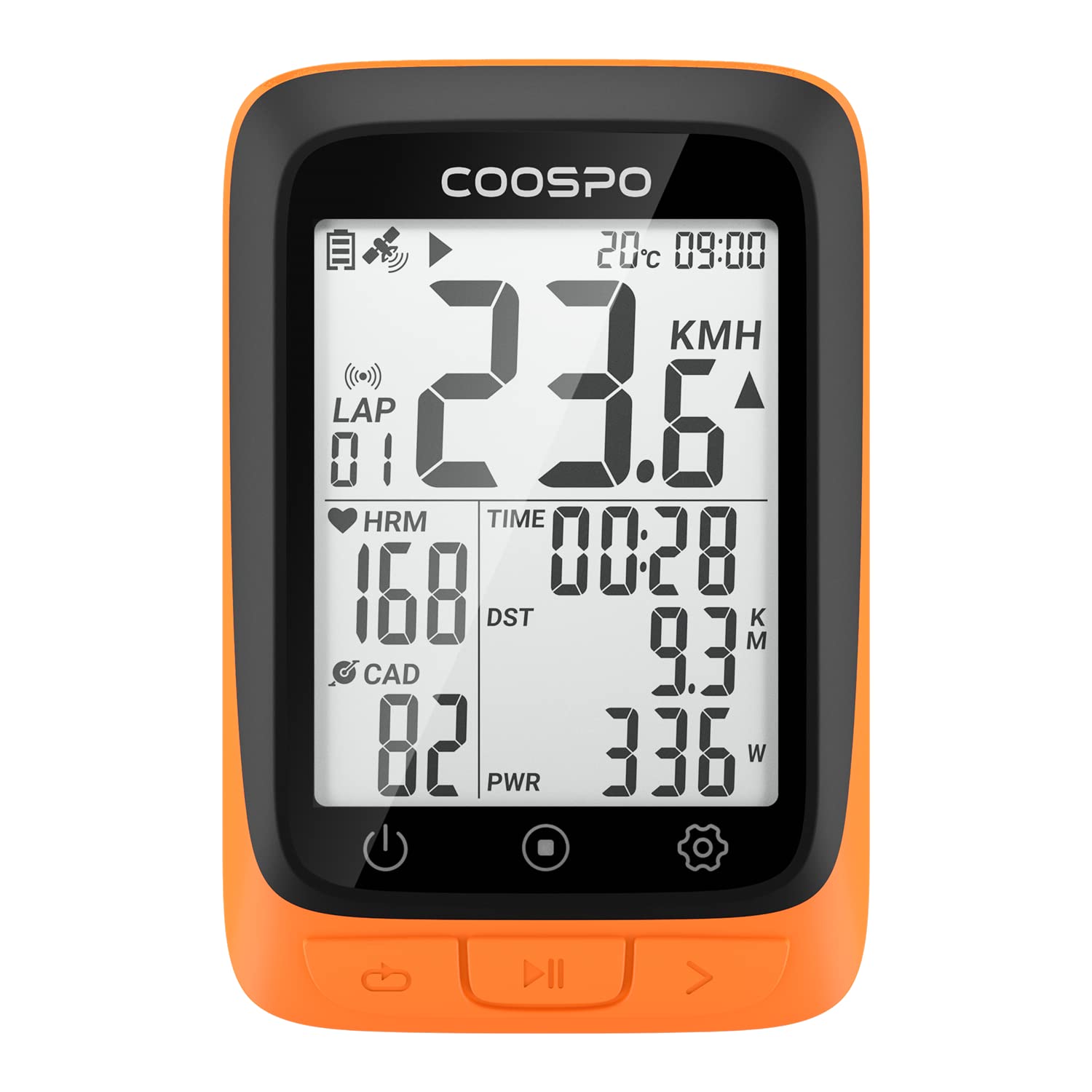 COOSPO Ciclocomputer Bluetooth per Bicicletta, Cadenza, Velocità, IP67, Display, GPS, Wireless, Tachimetro, Integrato 5.0 e Compatibile ANT+, e Sensor