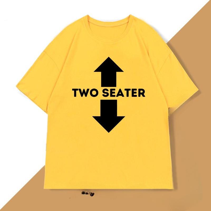 Two Seater Funny Adult Humor Dad Joke T Shirts Graphic Cotton Short Sleeve Streetwear Tshirt Trendy Loose Round Neck Oversized