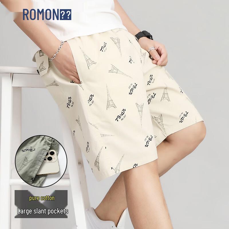 ROMON Men s Loose Fit Cotton Cargo Beach Shorts 6XL