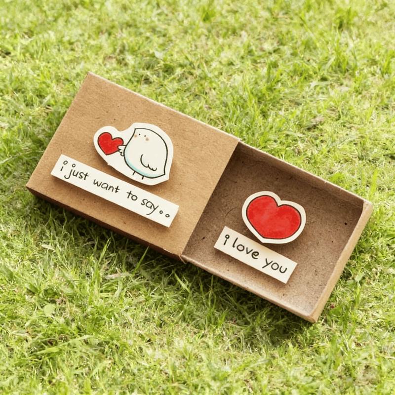 Handmade Romantic I Love You Love Box Card Valentines Day Message Unique Creative Present for Proposal Anniversary Couples