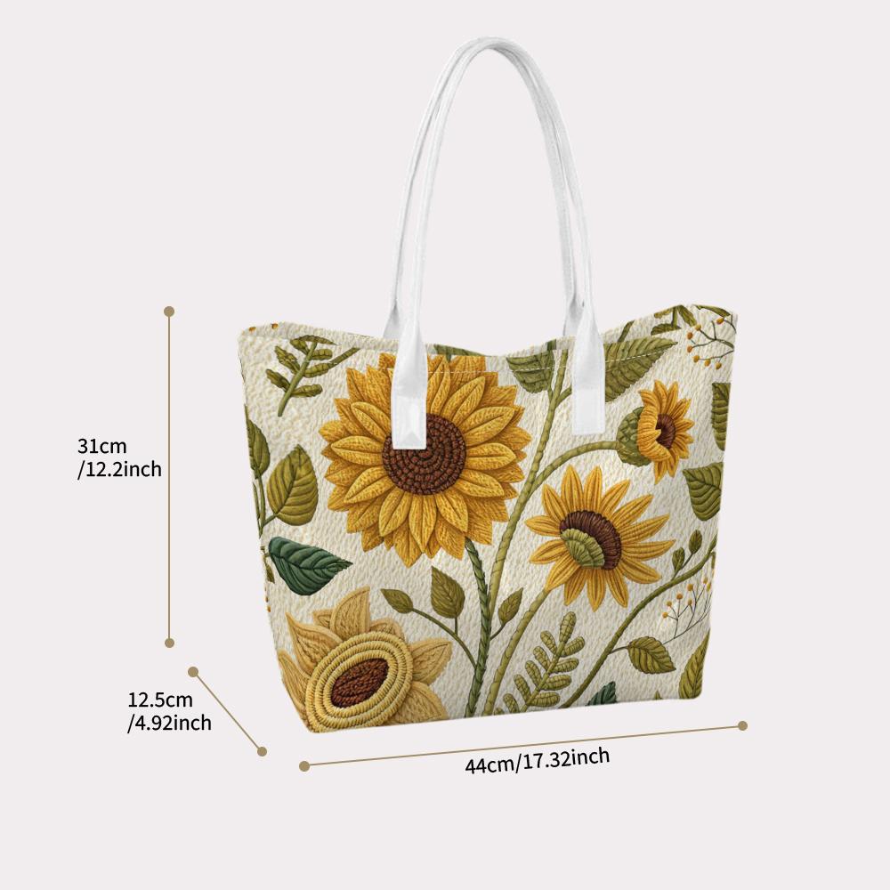 Sunflower Pattern Tote Bag Casual Daily Shoulder Bag for Shopping Travel
