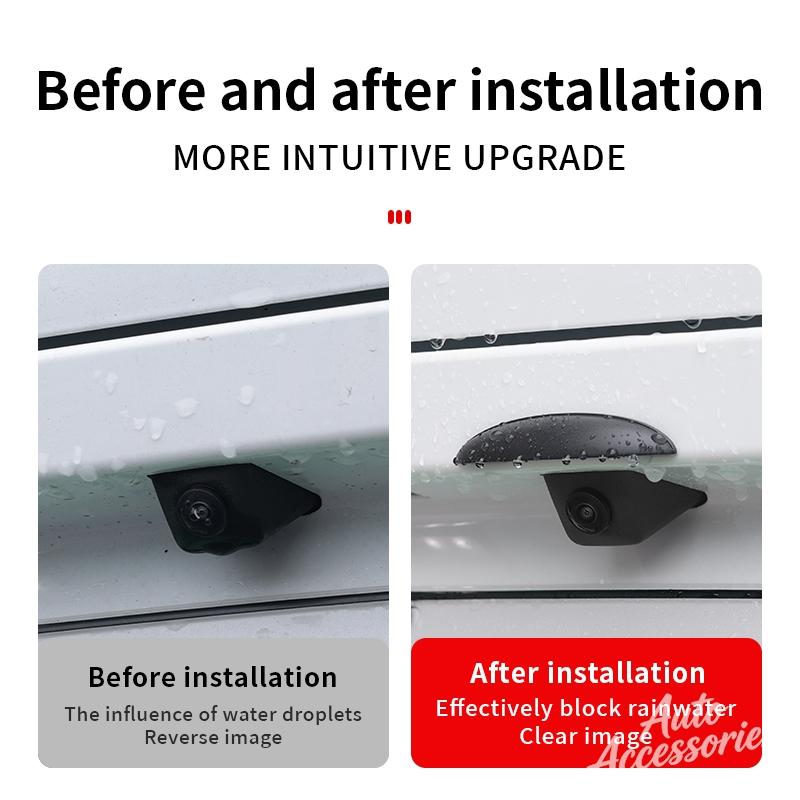 FSI1 Car Reverse Camera Rain Cover ABS Rain-Proof Shade Cover For Mercedes Benz AMG C200 W108 W124 W126 W140 W168 W169 W176 Sticker