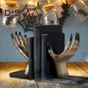 Halloween Bookends Witch Hand Book End Gothic Home Decor for Shelves Desktop Scary Witch Hands Holding Figurine Book Stand Halloween Room Decor