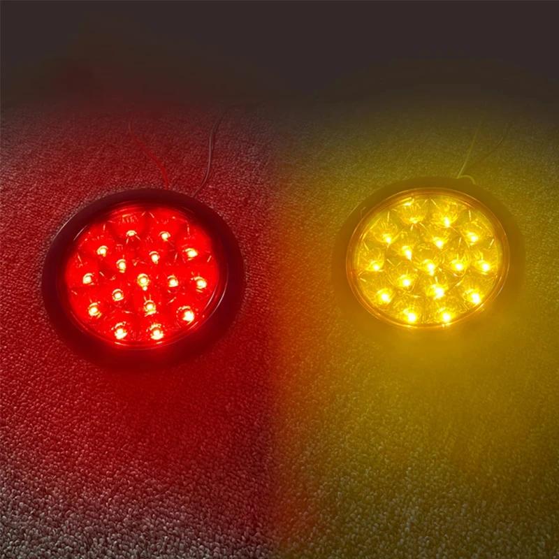24V Car Tail Light Round Universal LED Signal lamp Truck Side Lights Trailer Night Driving Safety Warning Light Accessories