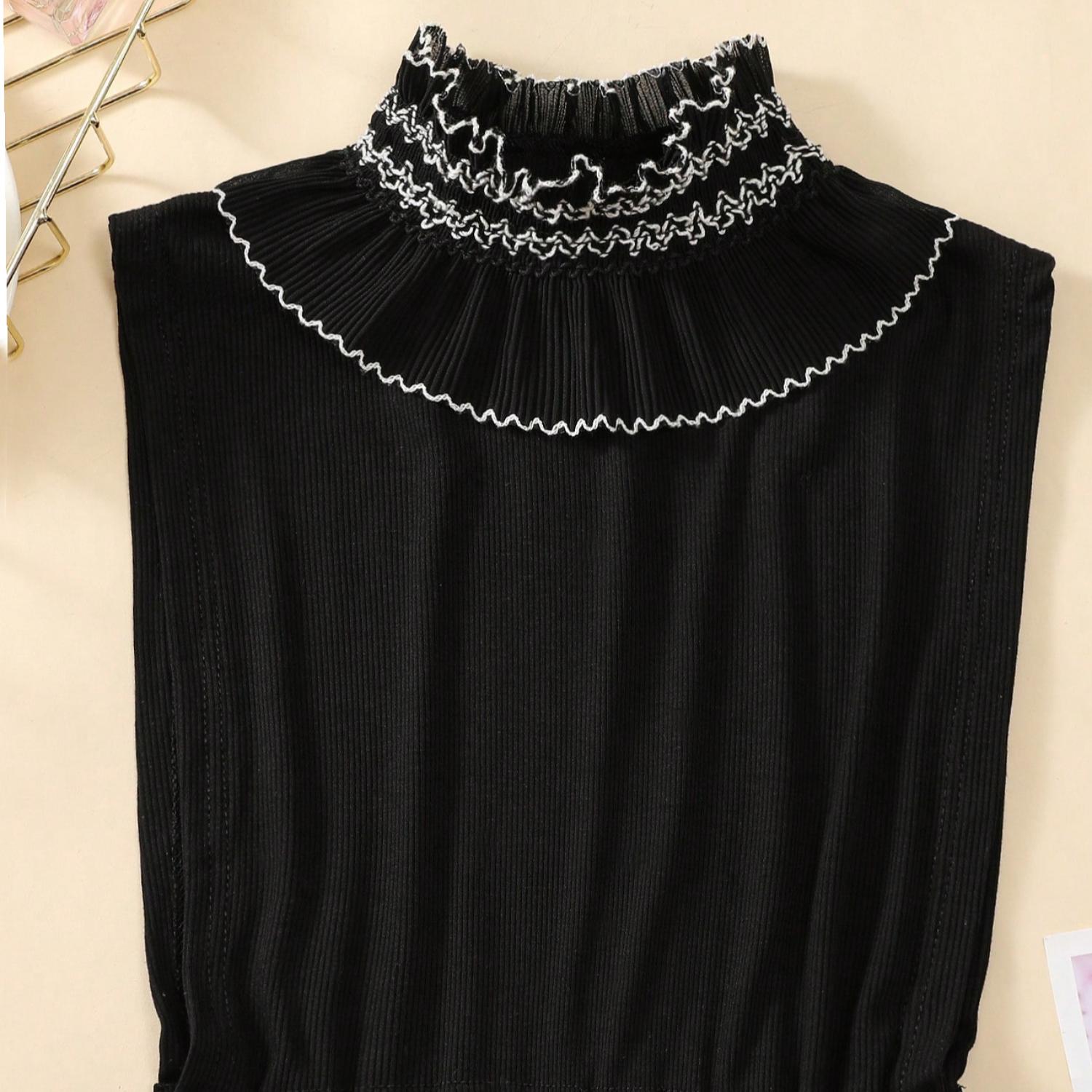 

1 шт. женский вязаный модный кружевной воротник-стойка в придворном стиле, который согревает шею и является универсальным де