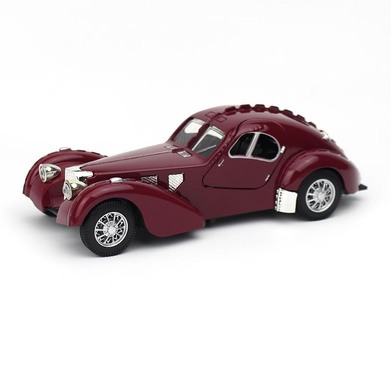 1/28 Scale Vehicle Model Super Classic Vintage Pull Back Toy Car Educational Collection Door Open Car Model Gift Children Gift Car for Bugatti
