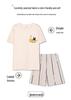 Couple's Summer Cotton Pajama Set: Cute Short Sleeve & Shorts for Women, Wear-Outside Style for Men.