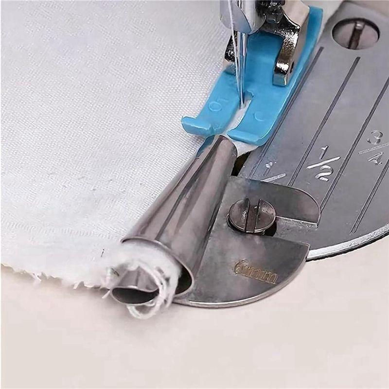 Aug. 6 Pieces Universal Sewing Rolled Hemmer Foot Set Sewing Machine Presser Foot Hemmer Foot 4-9Mm Wide Rolled Hem Pressure Foo