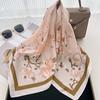 1116 New Magnolia Elegant Temperament Square Scarf Women's Commuter Shirt Scarf Multifunctional Decorative Silk Scarf