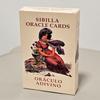 Cărți Oracle Sibilla Indovina 10.5*6cm, Pachet de Divinație Vintage cu 52 de Cărți - Stil Victorian Multilingv