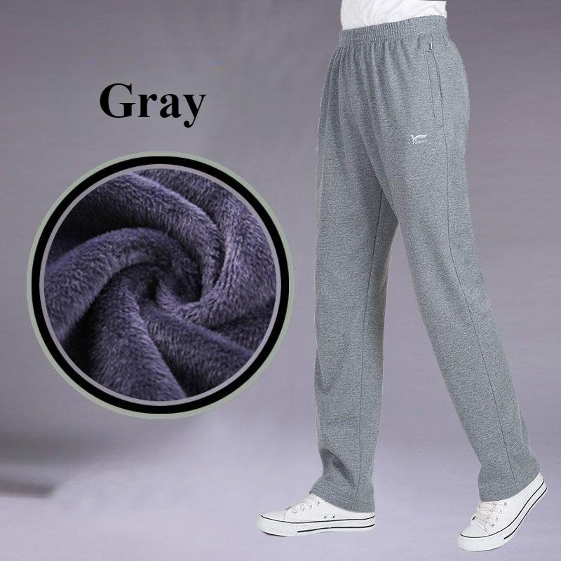 Men's Thickened Warm Straight-Leg Casual Trousers for Autumn and Winter Sports Trousers