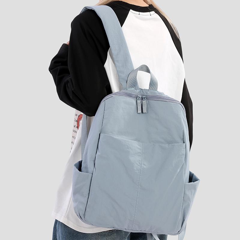 Women's Large Capacity Backpack Men Solid Color Backpack Student Schoolbag