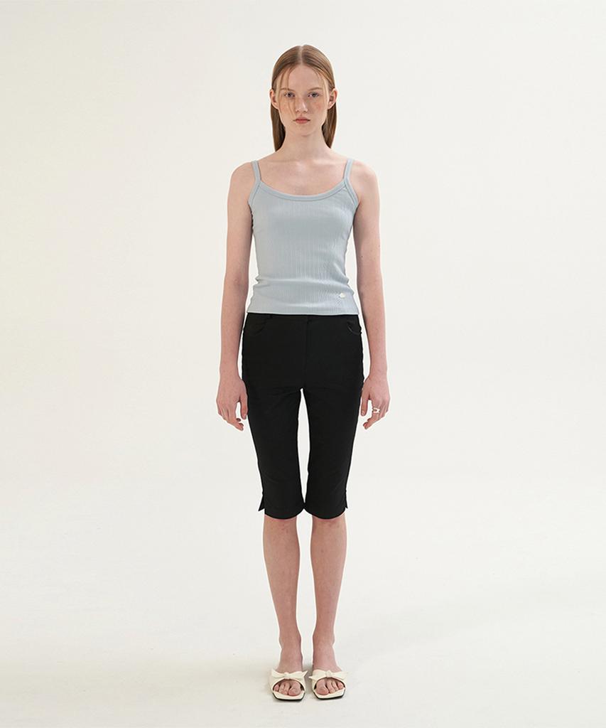 Sseomweeobeoteo Slit Biker Pants - Black