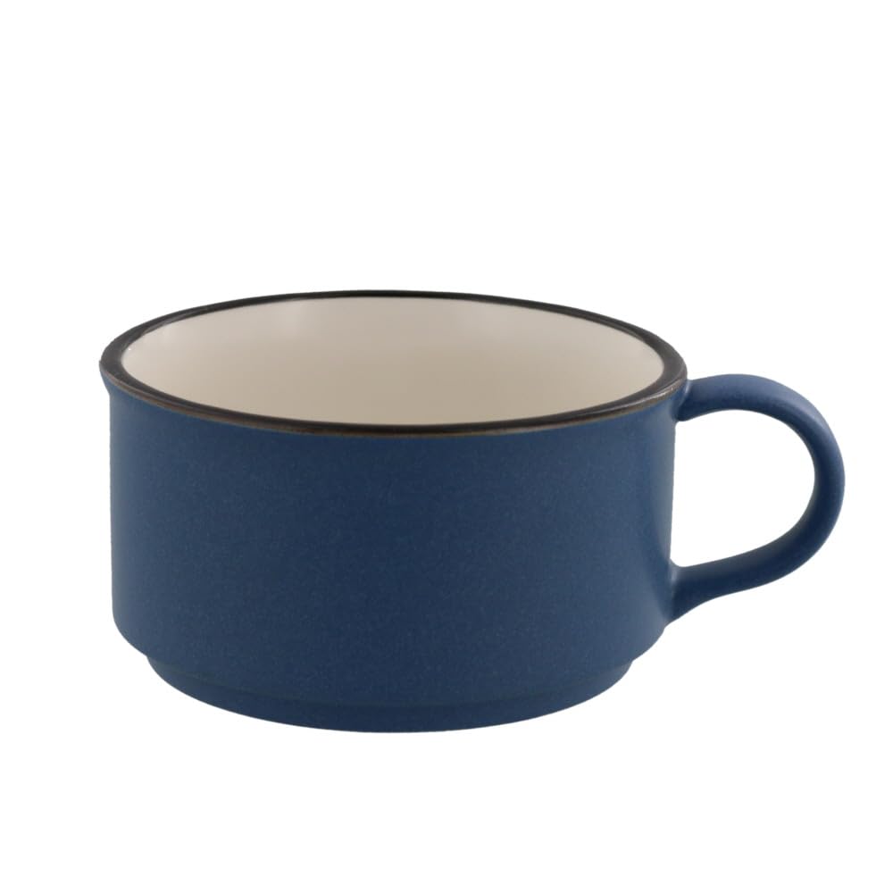

EAST table Stack Soup CAFE Made in Microwave and Dishwasher Safe Cup, Navy, 320cc, Matte, 913-010-01, Japan,