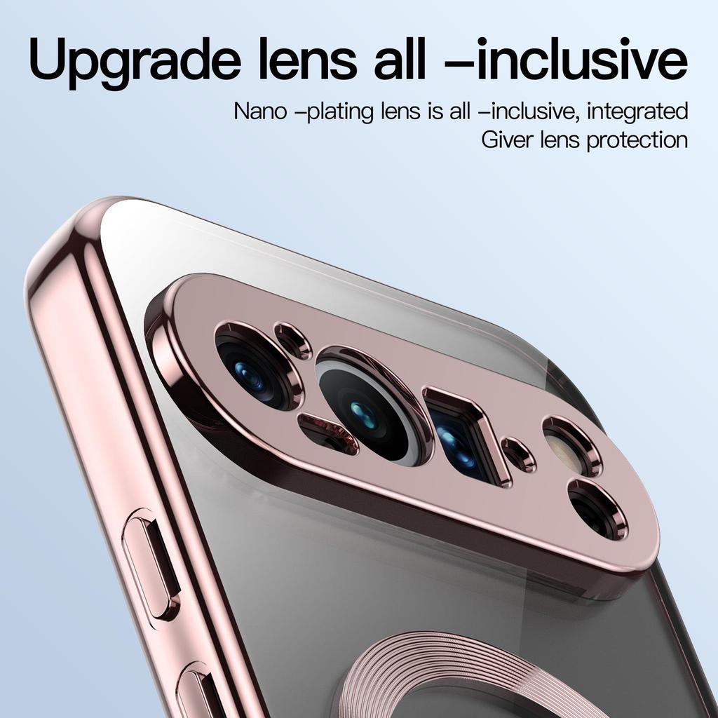 Custodia Magnetica Trasparente Galvanizzata per Google Pixel 10 Pro XL e Custodia Protettiva per 9 Pro