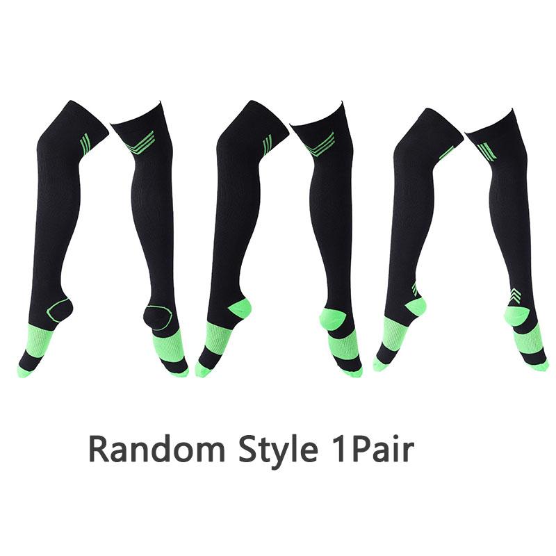 1 Paar Stil Zufällig Über Knie Laufen Herren Damen Kompressionssocken Für Fußball Anti-Ermüdung Schmerzlinderung Kompressionssocken Unisex