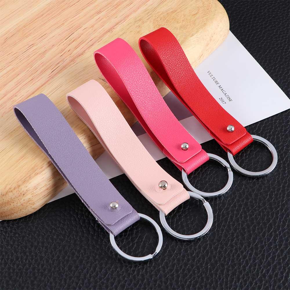 

Men Women Waist Hanging Bag Accessories Business Gift Leather Rope Key Strap Car Keychain Key Rings фиолетовый