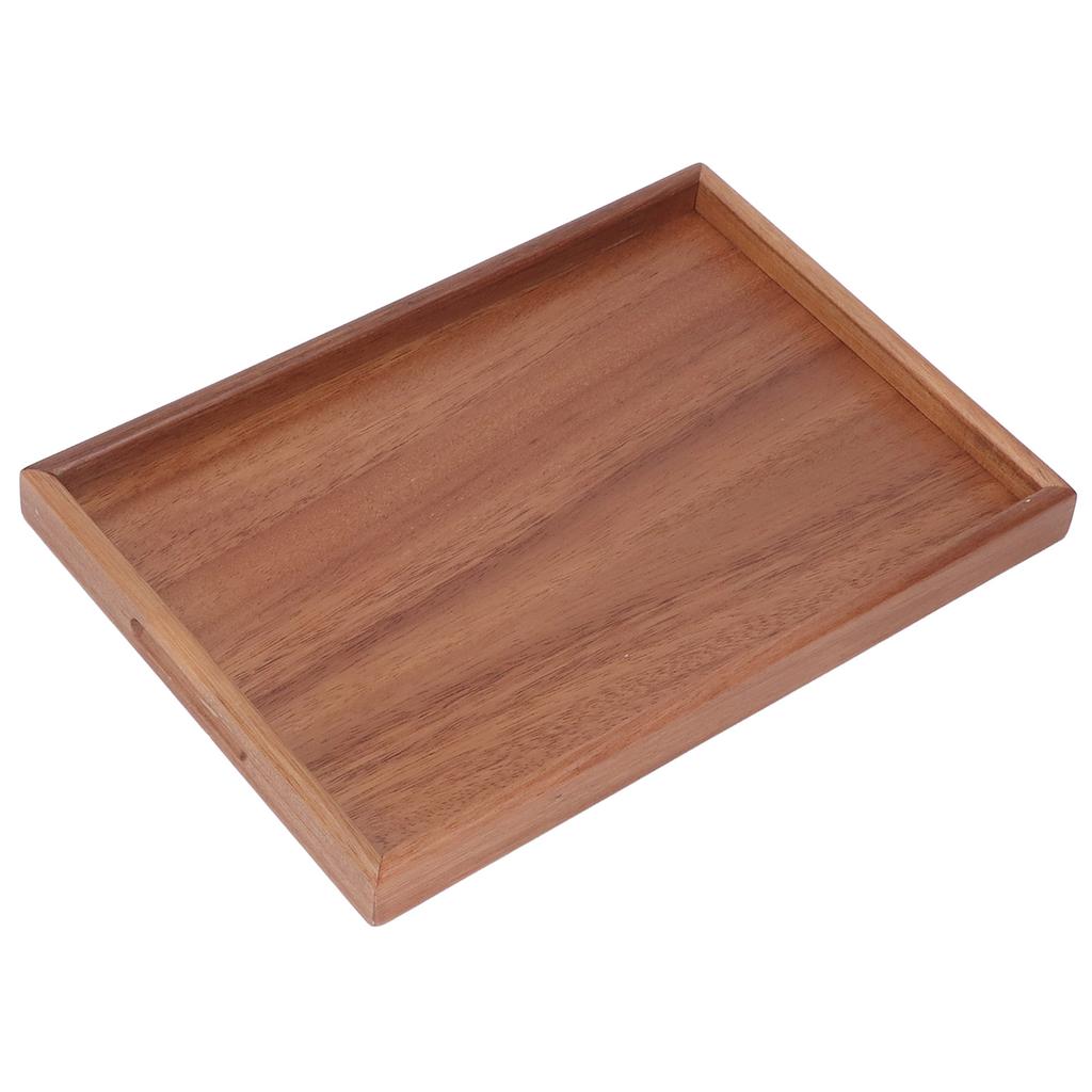 Bamboo Tea Serving Tray Multifunction Decorative Rectangle Bamboo Vanity Tray for Hotel Home Bathroom