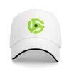 Neon Green 45 Rpm Record Adaptor, Music Geeks Cap Fashion Casual Baseball Caps Adjustable Hat Hip Hop Summer Unisex Baseball Hat