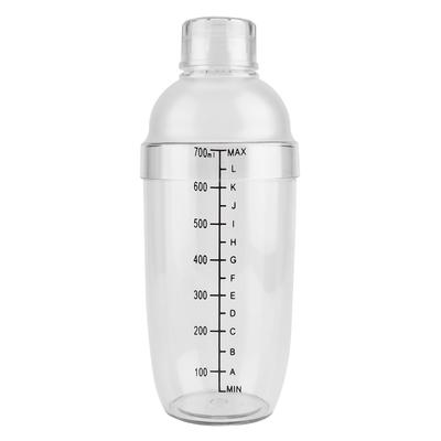 Anti Leakage Transparent PC Resin Cocktail Shaker Mixer with Scale Bar Tool(700ml)