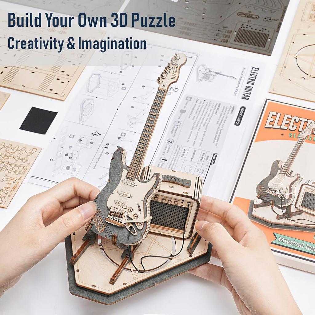 ROBOTIME ROKR Guitar Model 3D Wooden Puzzle TG605K