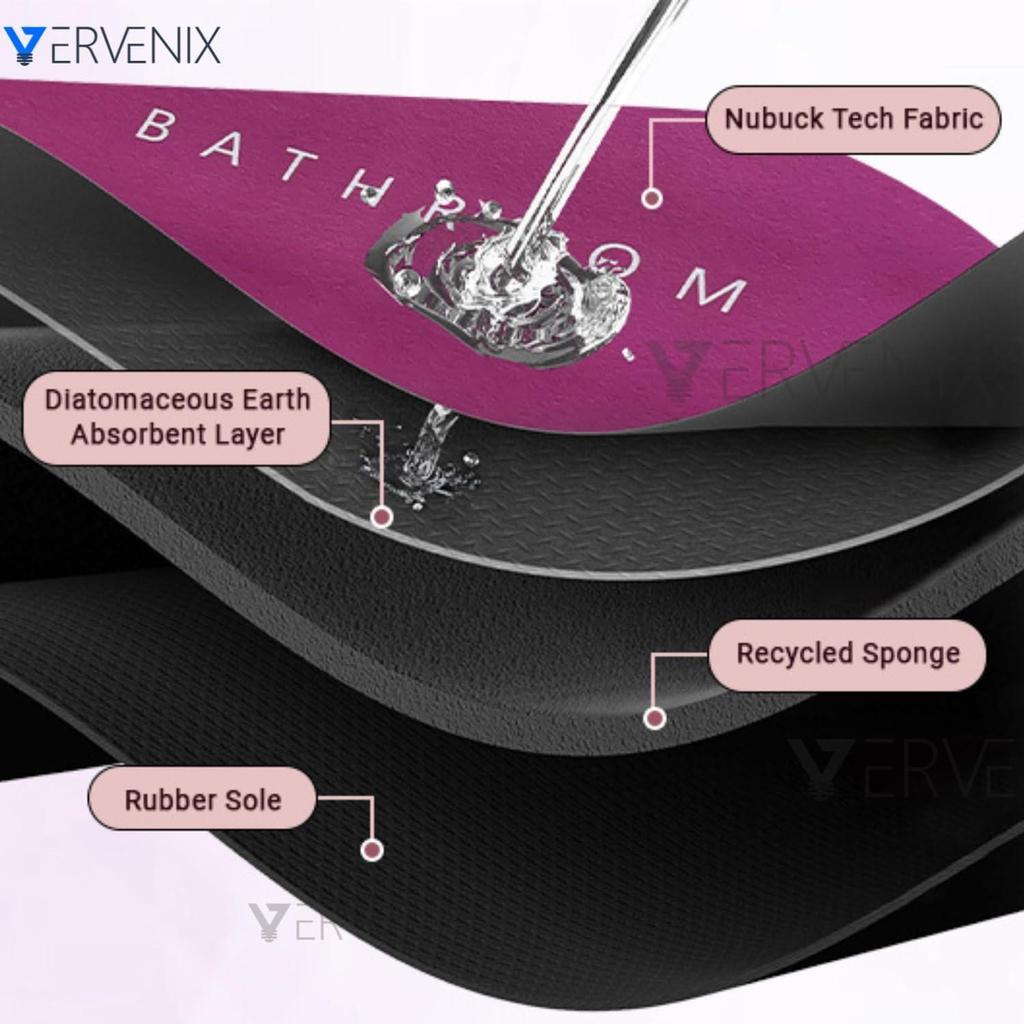 Pack of 2 Quick-Dry Anti-Slip Bathroom Mat | Non-Slip Rectangular Doormat | Bathroom Print Water-Absorbing Rubber Mat for Bathroom, Kitchen, Office