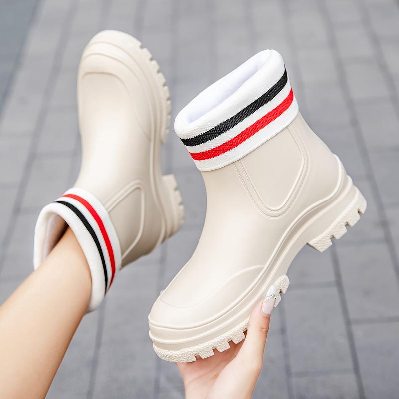 Women's new rain shoes boots outdoor work rubber shoes lightweight non-slip kitchen overshoes