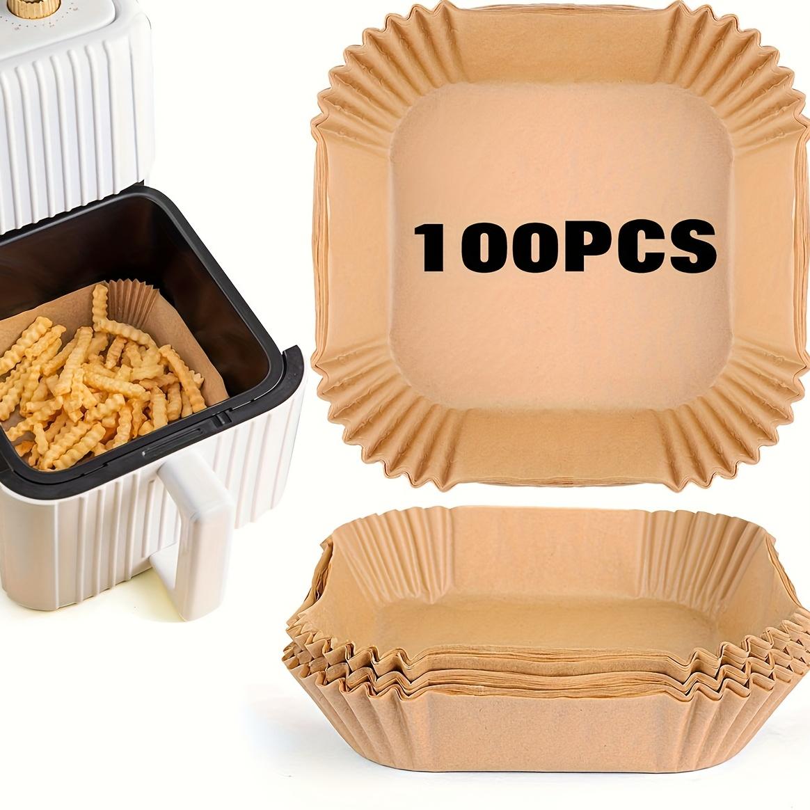 

50 шт./100 шт./200 шт. одноразовые бумажные вкладыши для фритюрницы квадратные, кухонные принадлежности, антипригарная пергаментная бумага, аксессуары для фритюрницы, маслостойкие и водостойкие