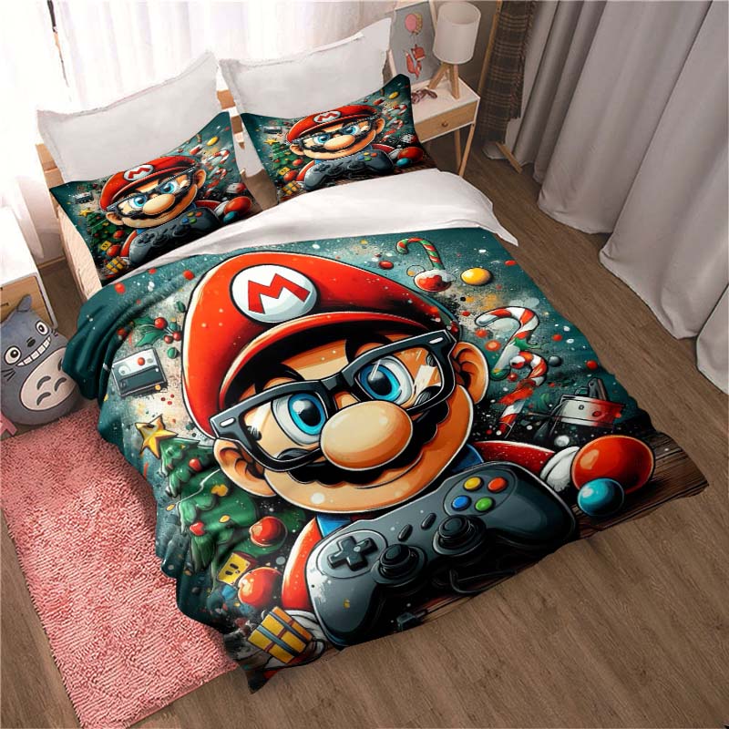 New Super Mario Soft and Comfortable Duvet Cover, Children's Bedding Set Gift, Extra Large Size, Multiple Sizes Available.