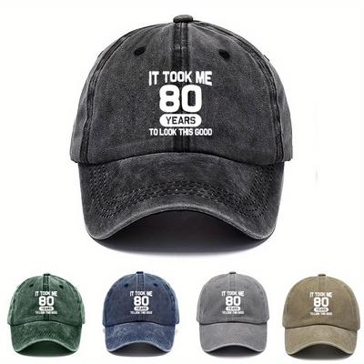 A Casual Hat for 80-Year-Olds, a Washed Sports Style Cap, Baseball Cap, Sporty Dad Hat, Available In Various Colors, Adjustable