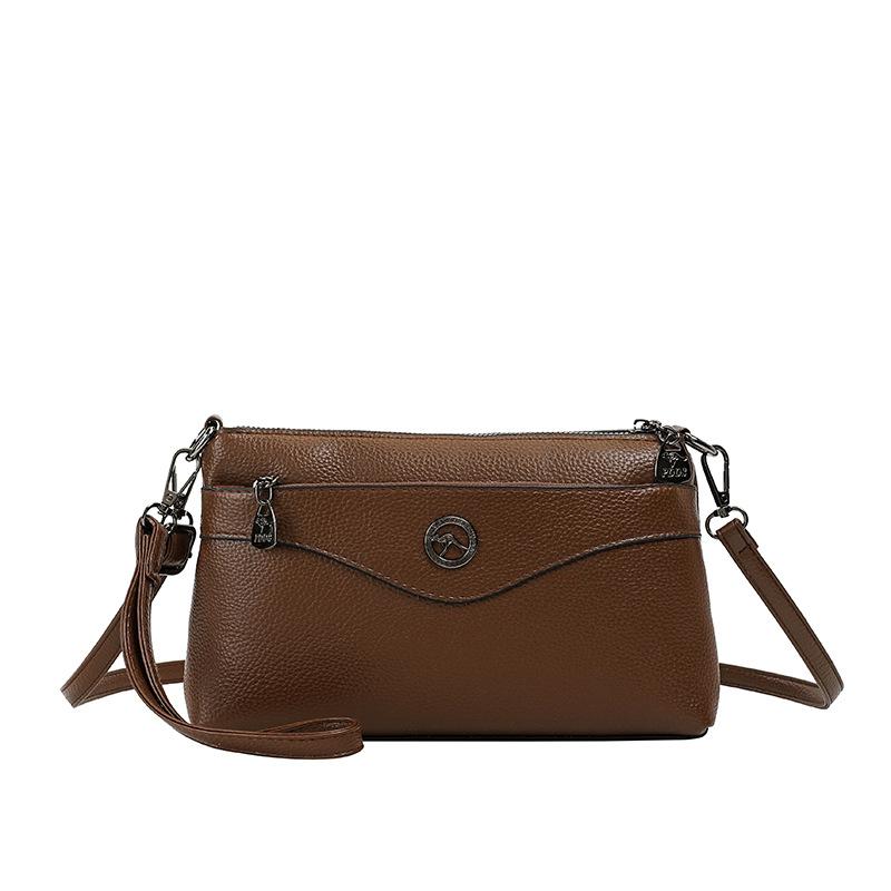 Elegant Crossbody Bag with Textured Finish and Dual Zip Pockets