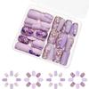 Square Nail Tips Flower Fake Nail Glues On Nail Stick On Nail Press On Nail Artificial False Nail for Womens and Girls