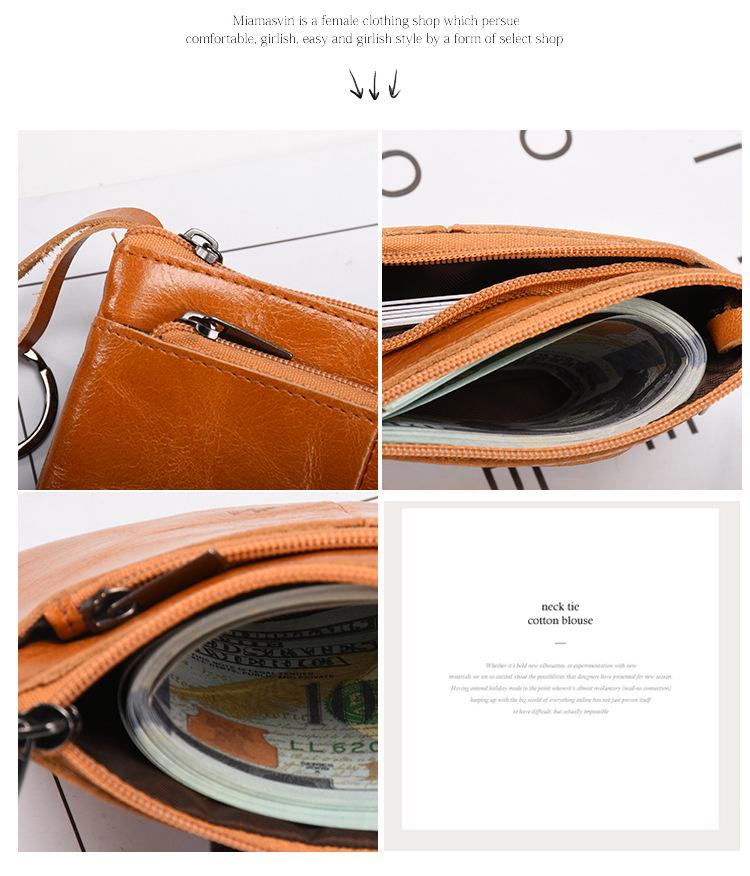 Women's Genuine Leather Retro Coin Purse - Mini Short Wallet & Portable Coin Bag