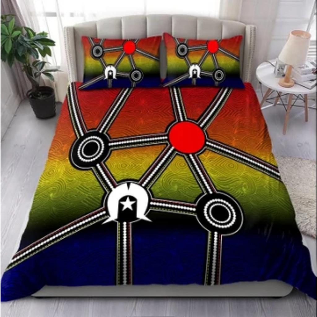 Zestaw poszewek na kołdrę Aborygeńskie wędkarstwo Czerwone kółka Kropki Malarstwo Art Zestawy pościeli