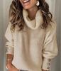Wish cross-border autumn and winter spot women's clothing, European and American foreign trade women's sweaters, turtleneck knitted sweaters, tops