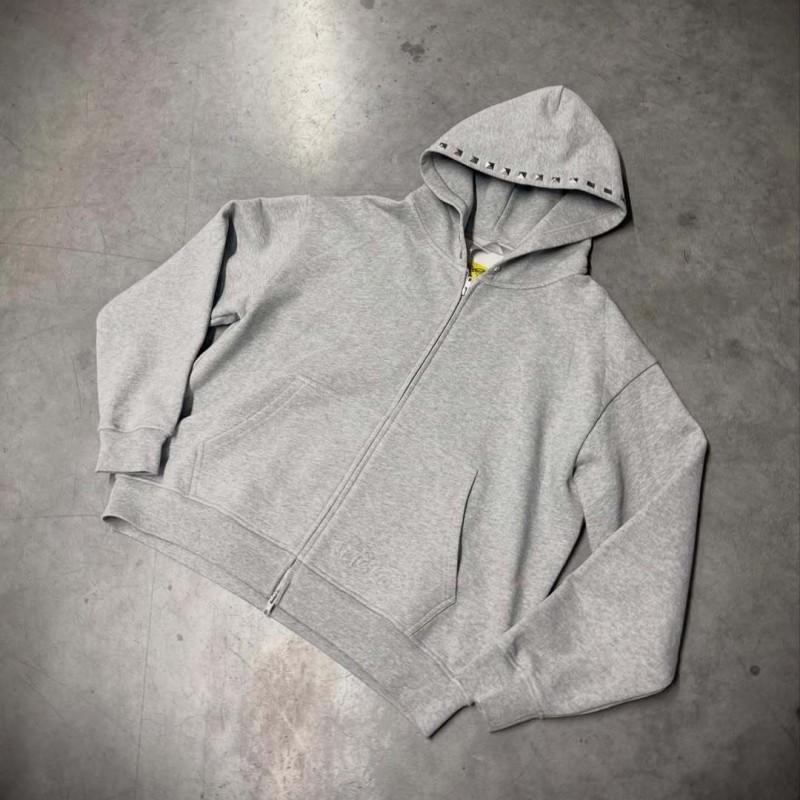 2026 Streetwear Hooded Cardigan Sweatshirt Long Sleeve Teens