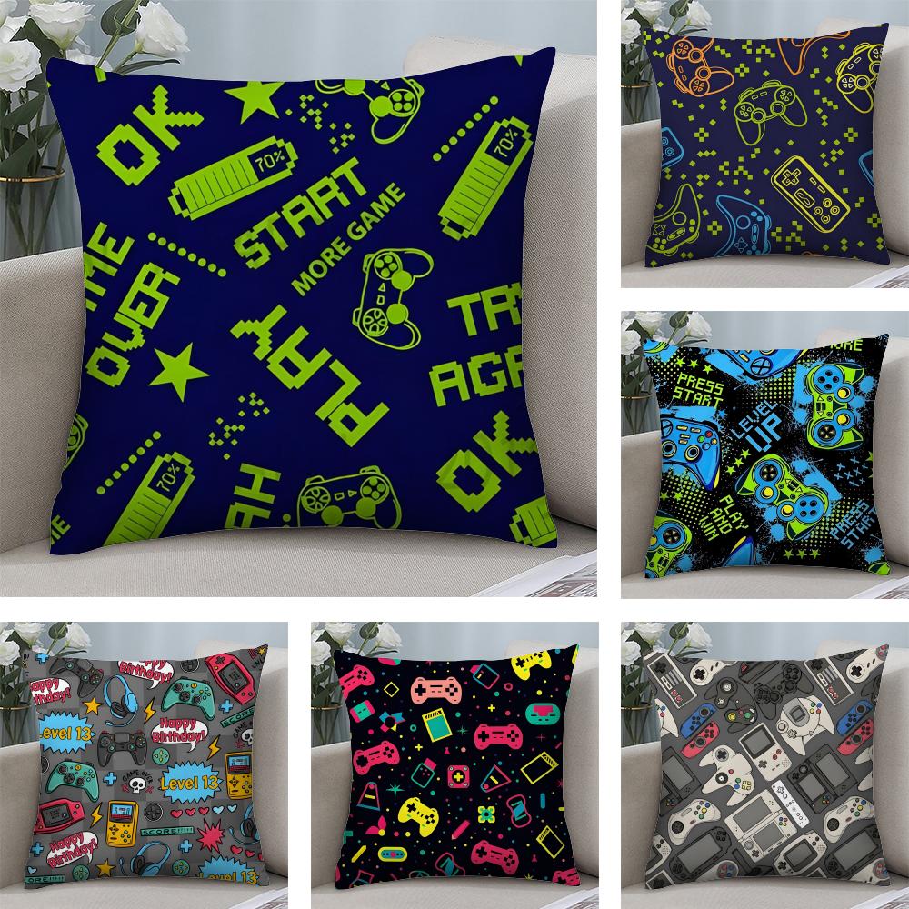 Game Handle Cushion Cover Soft Plush Fabric DoubleSided Printed Sofa Cushion Cover for All Seasons Home Decor Gift