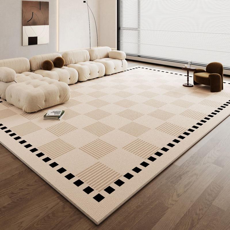 Carpet Living Room 2025 Cream Wind Leave-In Washable Bedroom Bedside Blanket Light Luxury Premium Sand Coffee Table Floor Mat