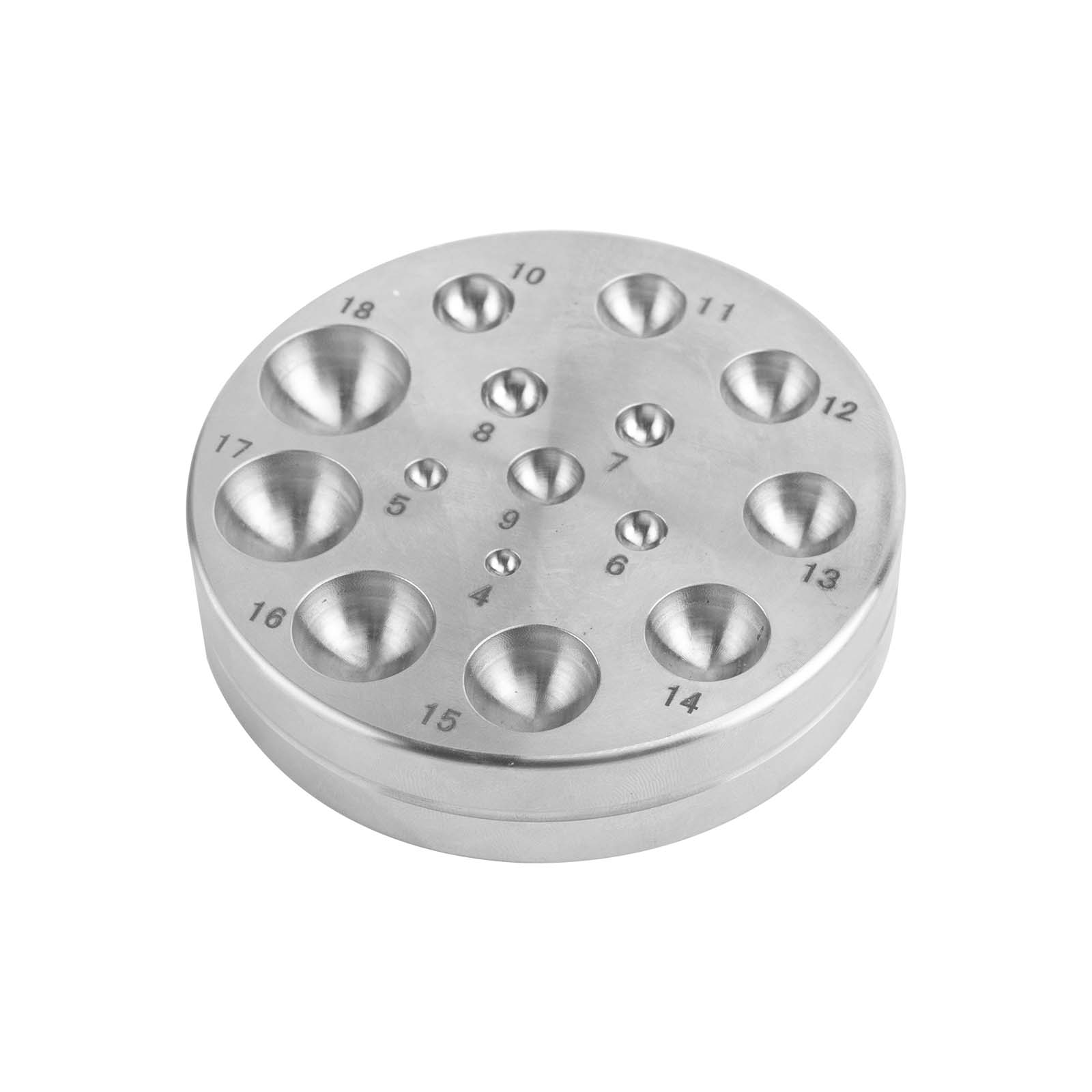 

17-Cavity Flat Dapping and Doming Block - for Jewelry Making - Metal Forming Tool - Shaping Die 2-18mm