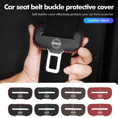 CDFKDB1 Leather Car Seat Belt Adjustable Anti-Scratch Protector Buckle For Qashqai Juke Sentra Altima Versa Maxima Almera Rogue
