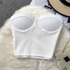 Pure Color Strapless Tube Top Vest Female Outwear Sexy Sexy Short Bare Midriff Slim Fit Thin Band Chest Pad Wipe Tops