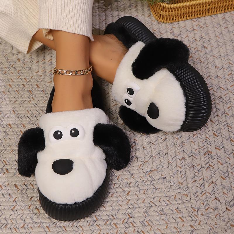 Fashion Women's Winter Home Cotton Slippers Non-Slip Thick Soled New Cute Plush Warm Indoor Slippers Plush Cotton Shoes