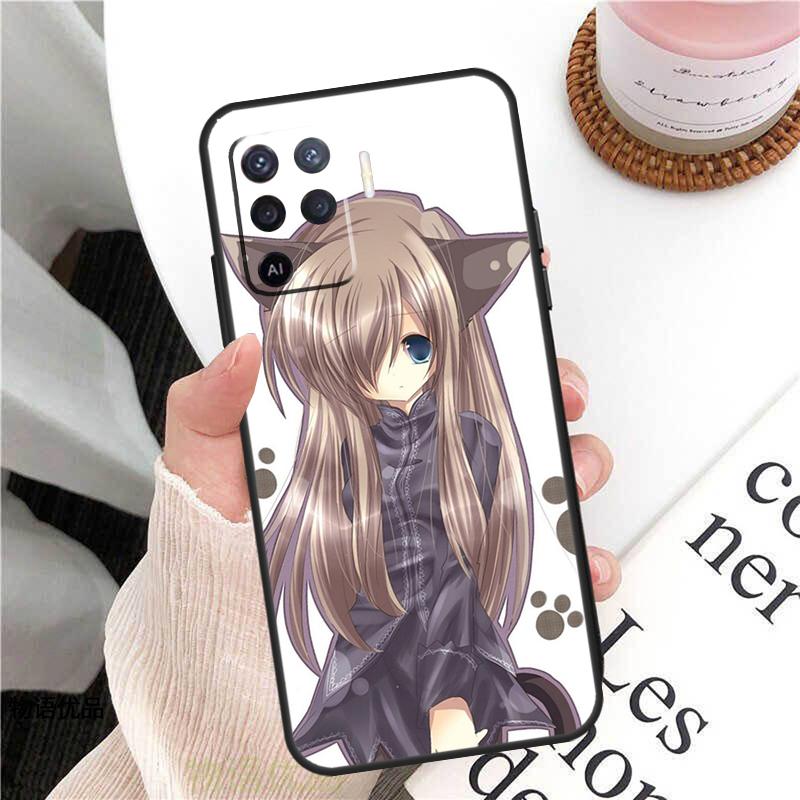 Anime Cat Girl Case For Oppo A78 A54 A74 A94 A17 A57 A77 A76 A16 A96 A18 A60 A80 A40 A38 A58 A98 A15 A5 Pro