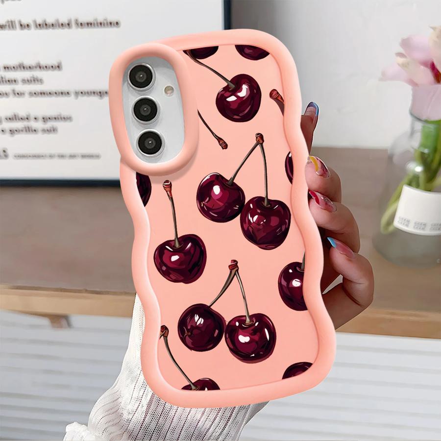 Soft Phone Cover Case for Samsung Galaxy A52 A21s A13 A16 A11 A15 A14 A12 A03 A06 A23 A05 A33 A22 A04 A53 Fruit Cherry
