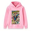 Kids Boys Girls Pullover Hoodie, Retro Comic Print Long Sleeve Casual Hooded Sweatshirt for Super Hero Themed Daily Wear
