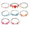 Bridal Flower Crown Boho Artificial Flower Crown Elastic Strap Hair Wreath Holiday Wedding Floral Headband for Bridesmaids Flower Girls