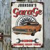 Personalized Metal Tin Sign Garage Wall Art Mechanic Decor